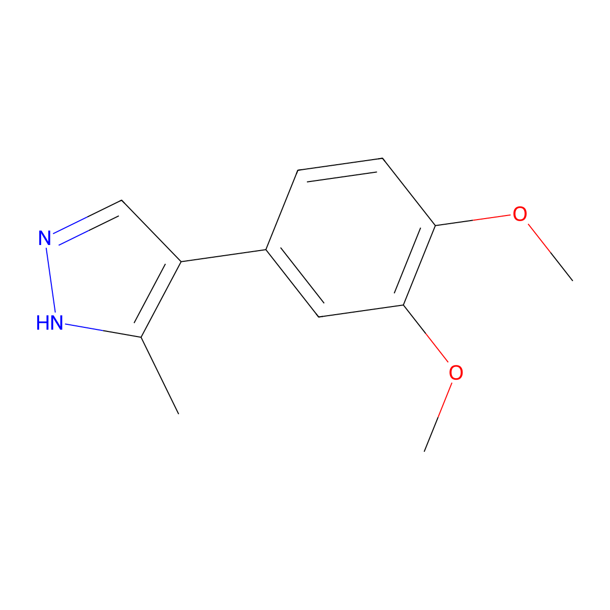 4-(3,4-dimethoxyphenyl)-3-methyl-1H-pyrazole molecular structure, CAS 321526-09-4