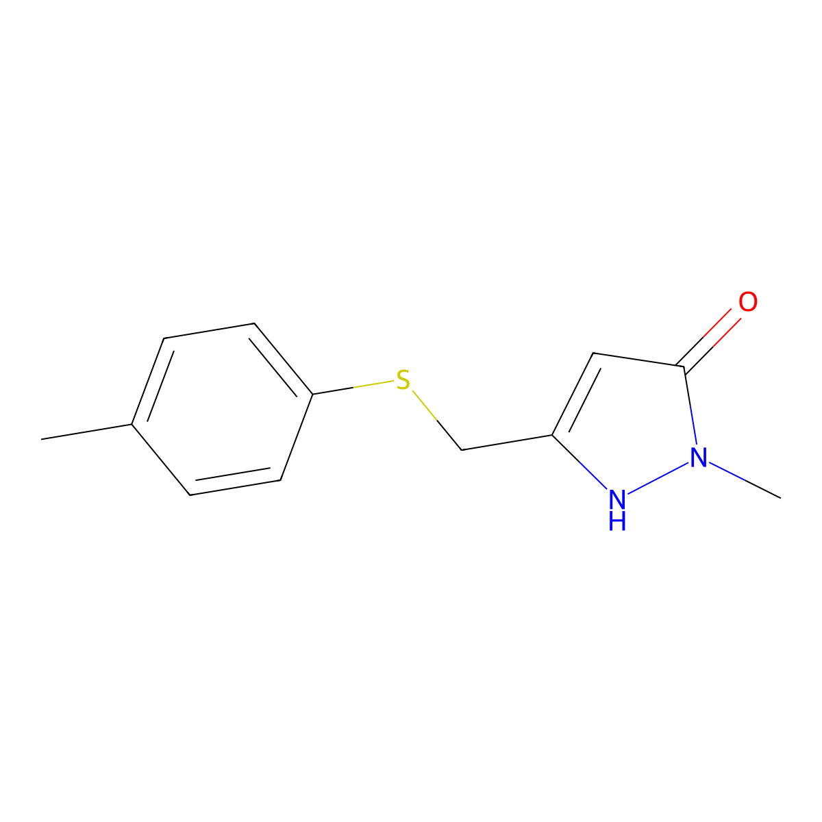 1-methyl-3-{[(4-methylphenyl)sulfanyl]methyl}-1H-pyrazol-5-ol molecular structure, CAS 321526-26-5