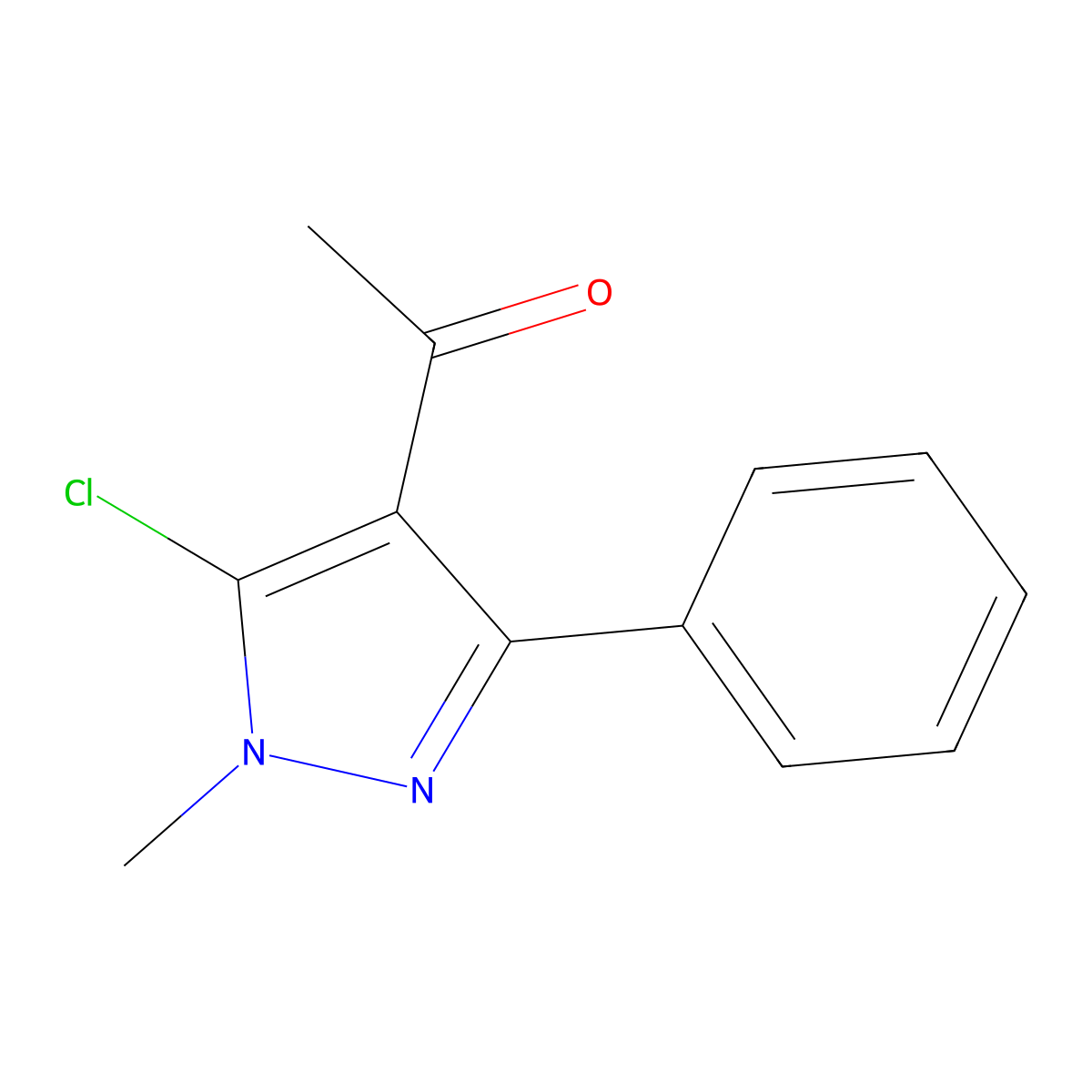 1-(5-chloro-1-methyl-3-phenyl-1H-pyrazol-4-yl)-1-ethanone molecular structure, CAS 321526-28-7
