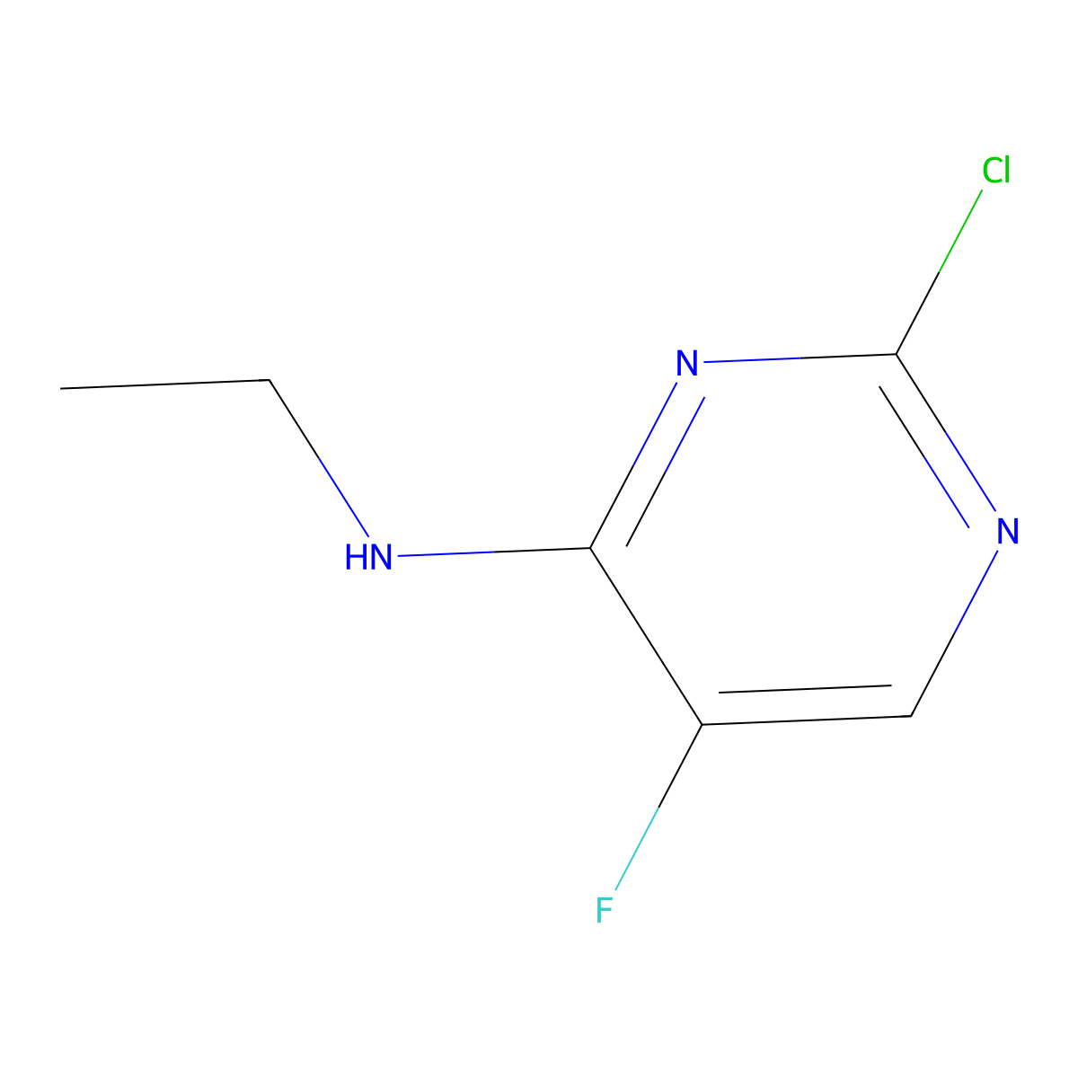 2-chloro-N-ethyl-5-fluoropyrimidin-4-amine molecular structure, CAS 321529-80-0