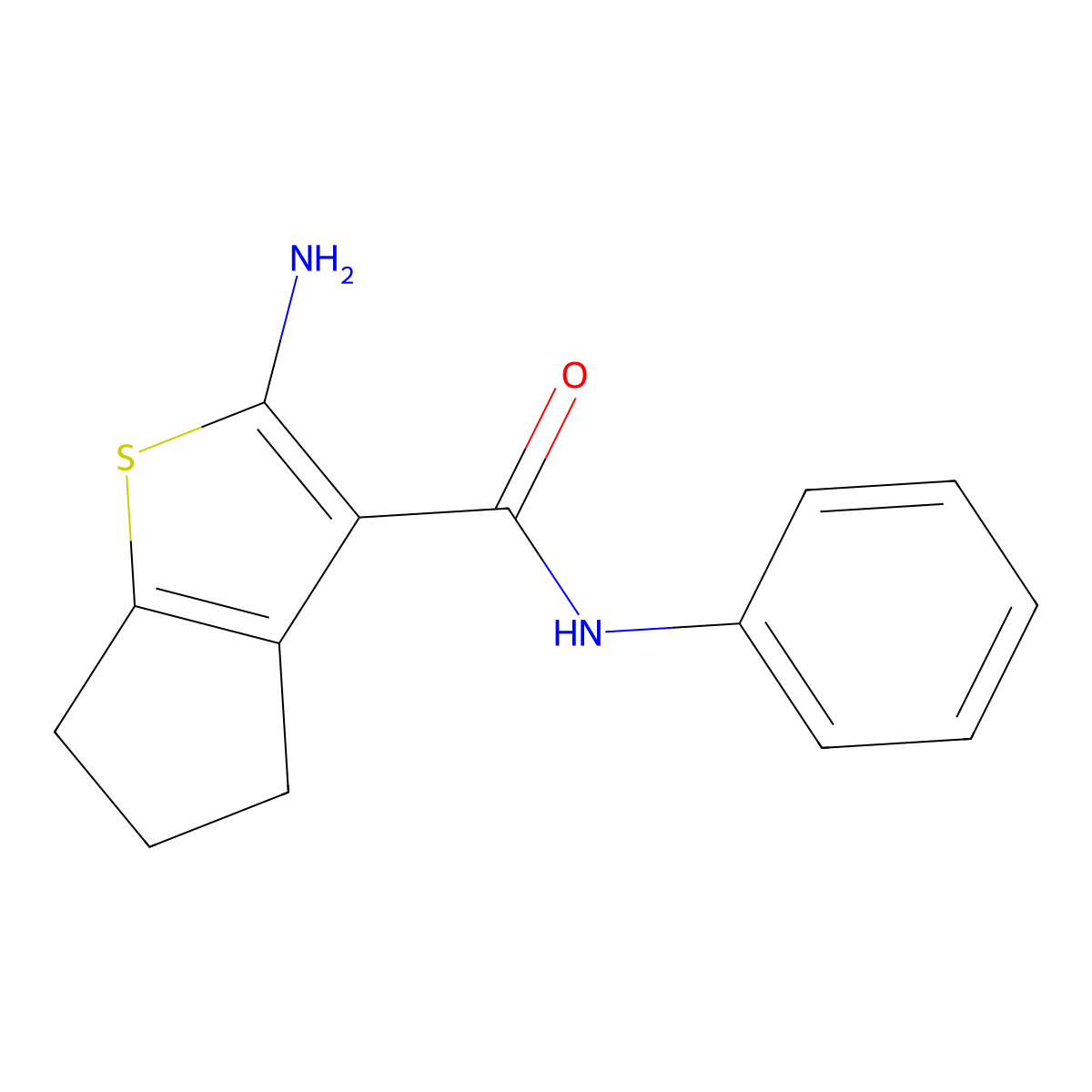 2-Amino-5,6-dihydro-N-phenyl-4H-cyclopenta(b)thiophene-3-carboxamide molecular structure, CAS 321529-89-9