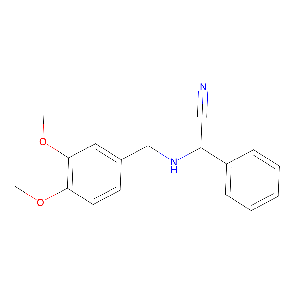 [(3,4-Dimethoxybenzyl)amino](phenyl)acetonitrile molecular structure, CAS 32153-02-9