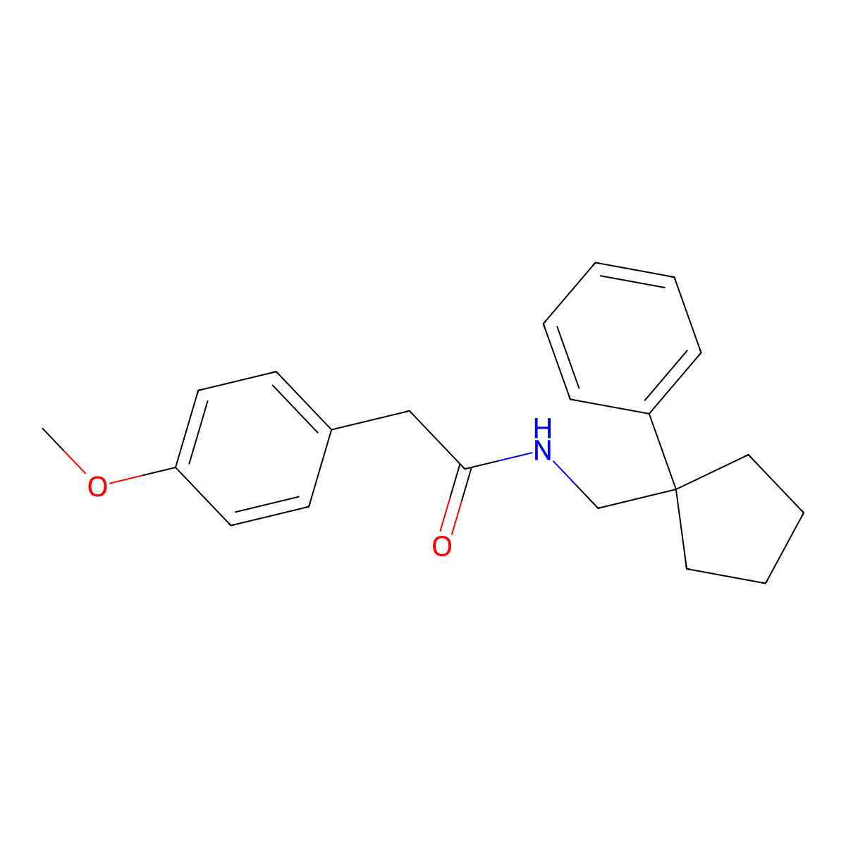 2-(4-methoxyphenyl)-N-[(1-phenylcyclopentyl)methyl]acetamide molecular structure, CAS 32153-32-5