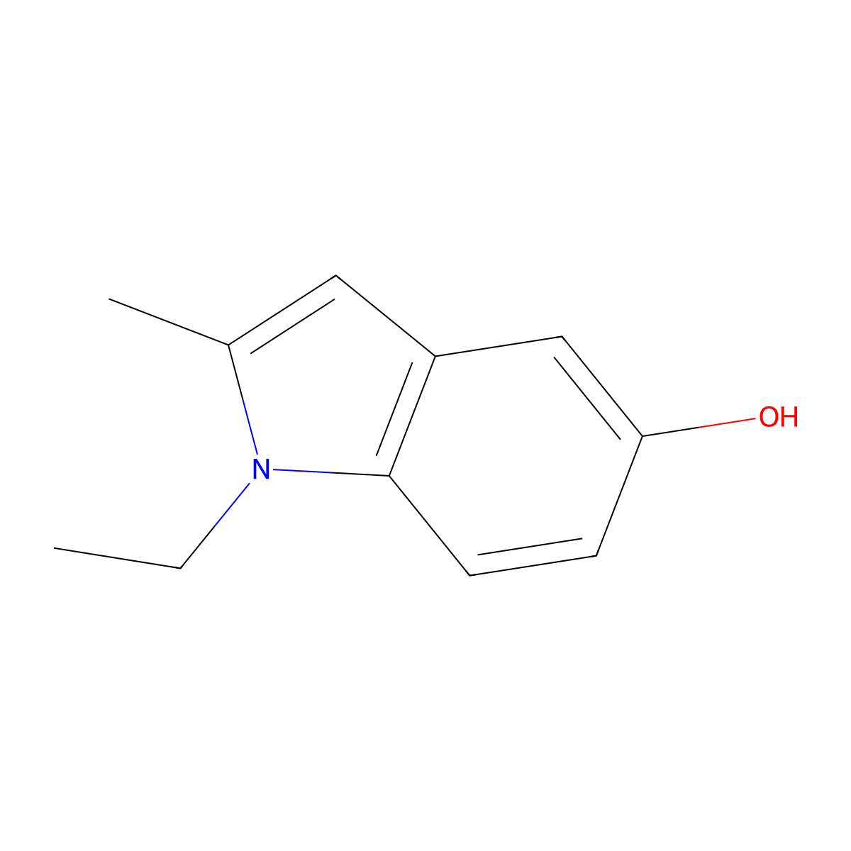 1-ethyl-2-methyl-1H-indol-5-ol molecular structure, CAS 32153-89-2