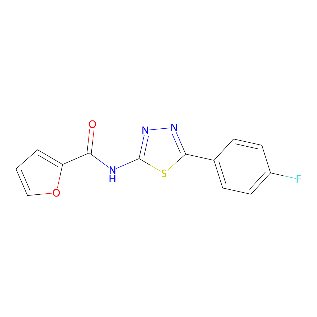 N-[5-(4-fluorophenyl)-1,3,4-thiadiazol-2-yl]furan-2-carboxamide molecular structure, CAS 321530-48-7