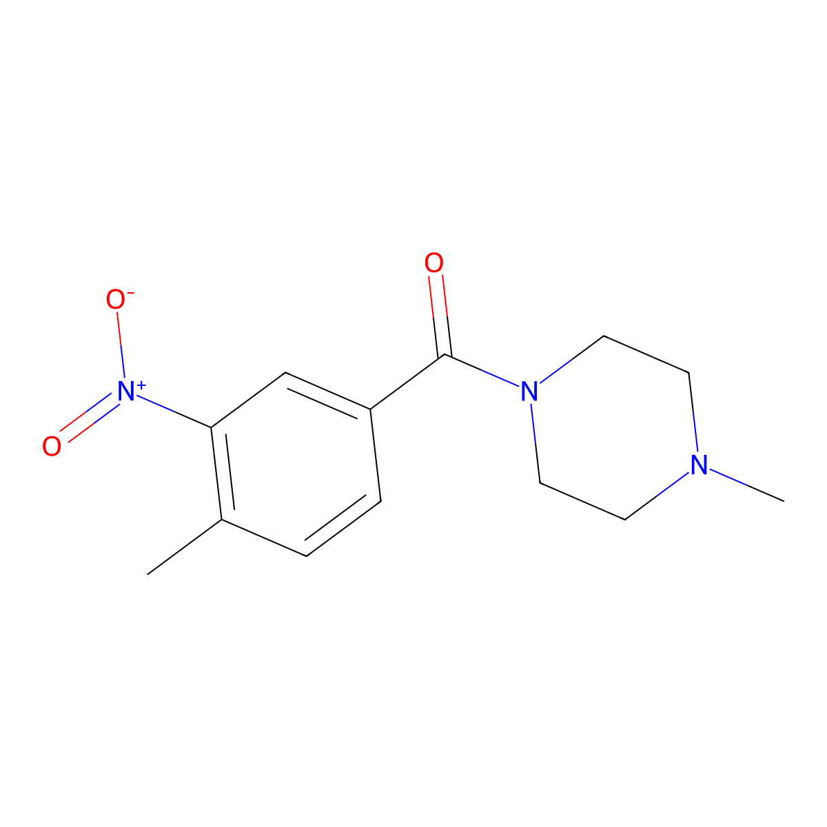 (4-Methyl-3-nitrophenyl)(4-methylpiperazin-1-yl)methanone molecular structure, CAS 321531-36-6