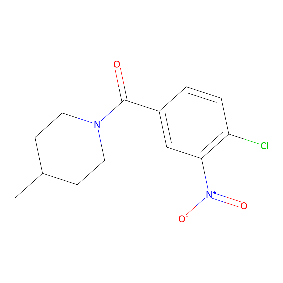 (4-Chloro-3-nitrophenyl)(4-methylpiperidin-1-yl)methanone molecular structure, CAS 321531-38-8