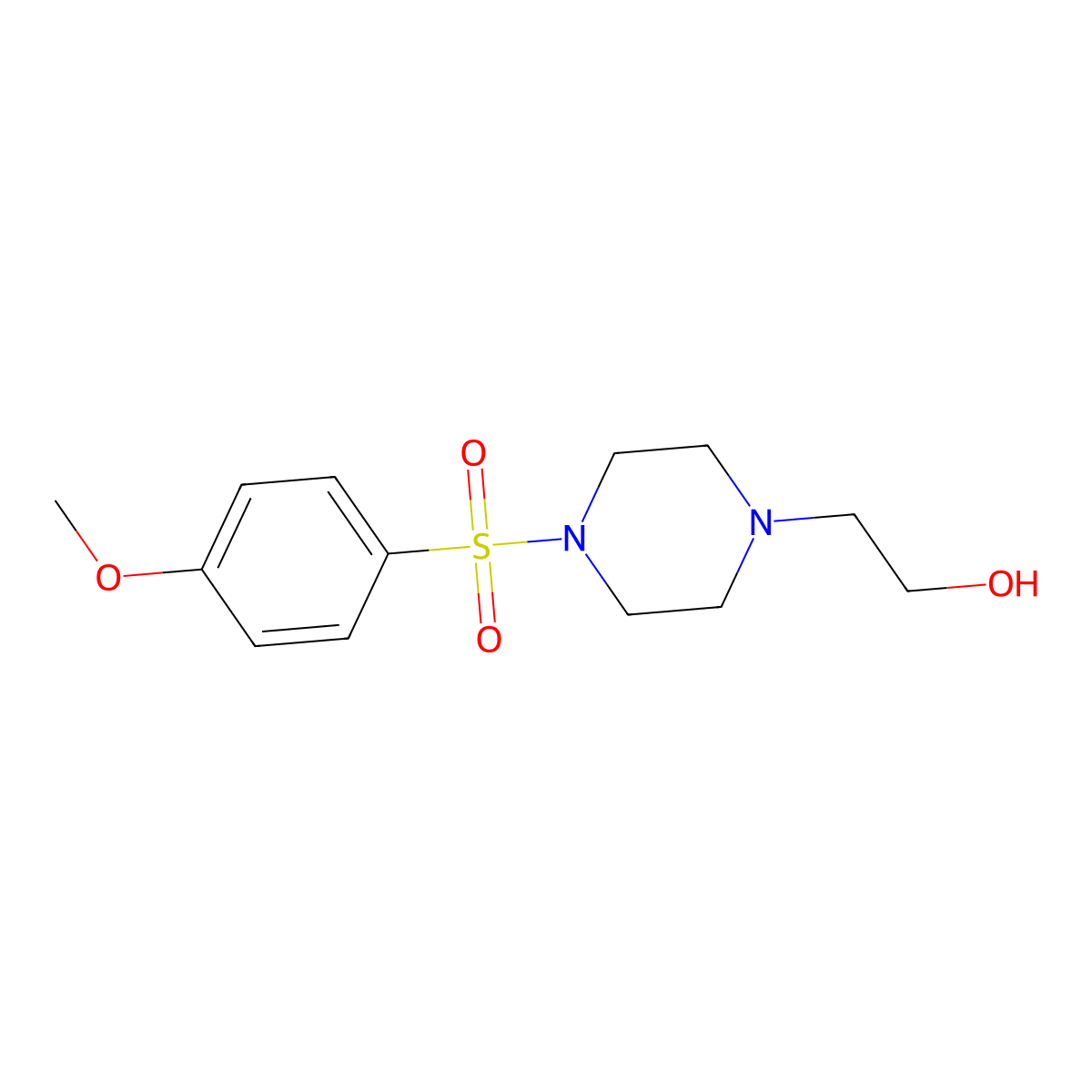 2-(4-((4-Methoxyphenyl)sulfonyl)piperazin-1-yl)ethanol molecular structure, CAS 321531-40-2