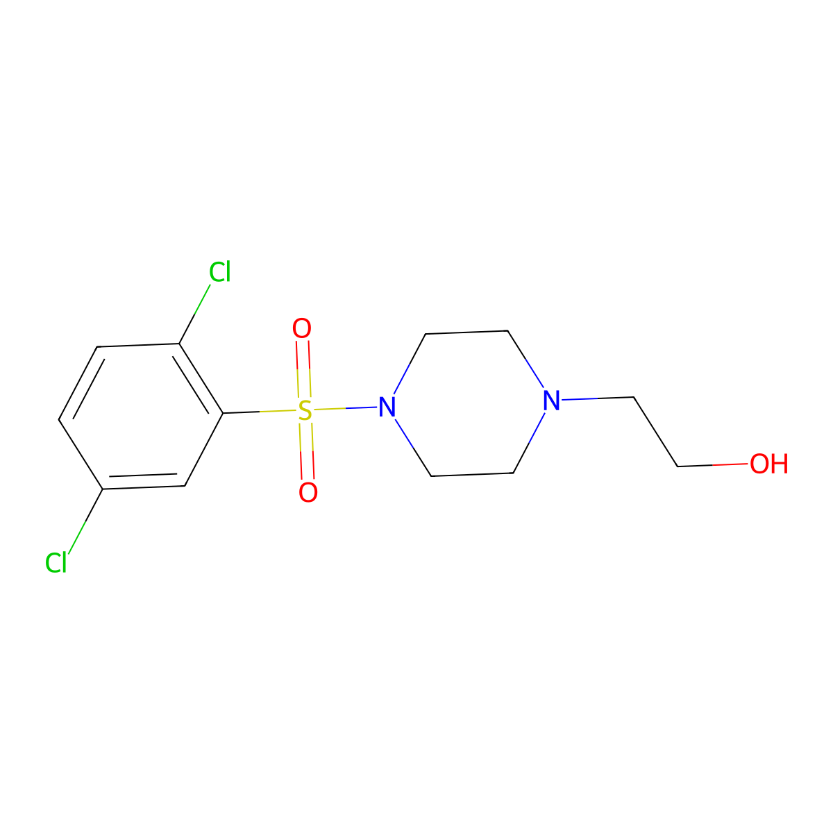 2-[4-(2,5-Dichlorophenyl)sulfonylpiperazin-1-yl]ethanol molecular structure, CAS 321531-42-4