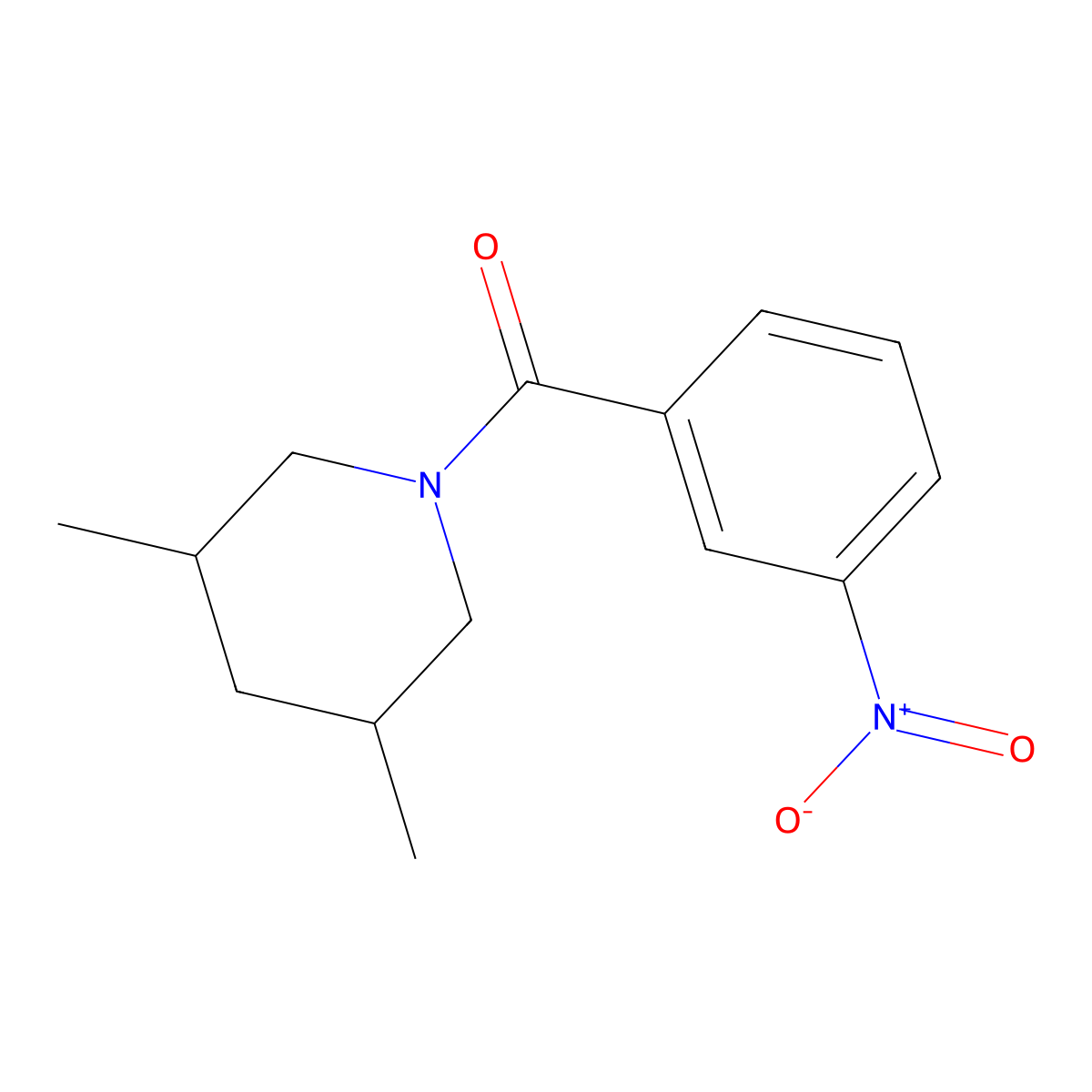 (3,5-Dimethylpiperidin-1-yl)(3-nitrophenyl)methanone molecular structure, CAS 321531-43-5
