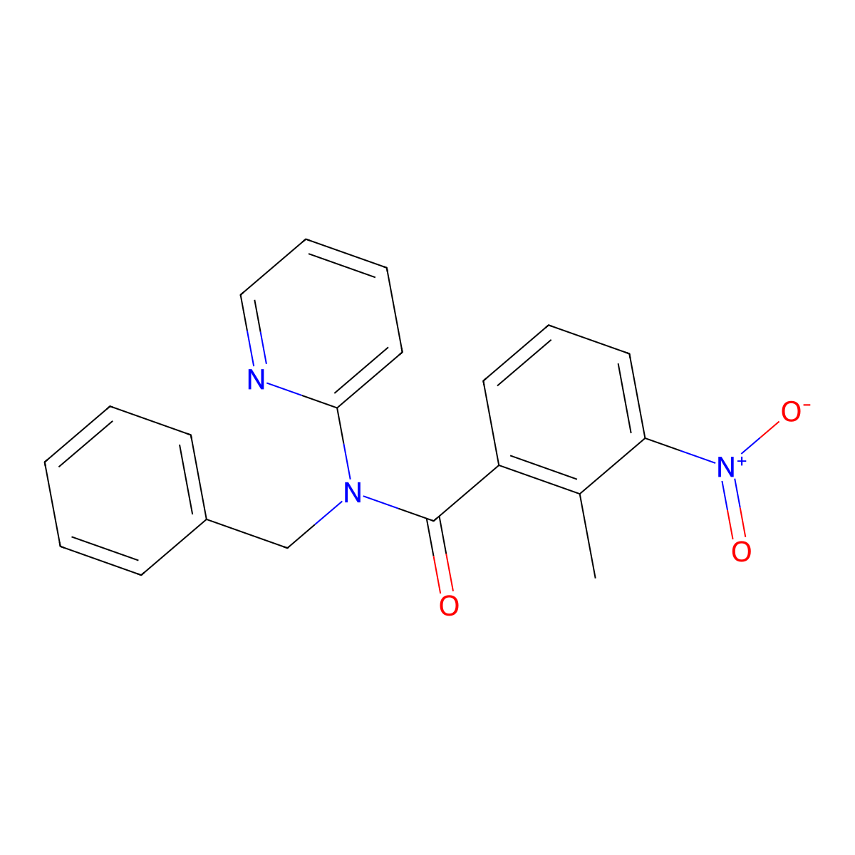 N-benzyl-2-methyl-3-nitro-N-pyridin-2-ylbenzamide molecular structure, CAS 321531-47-9