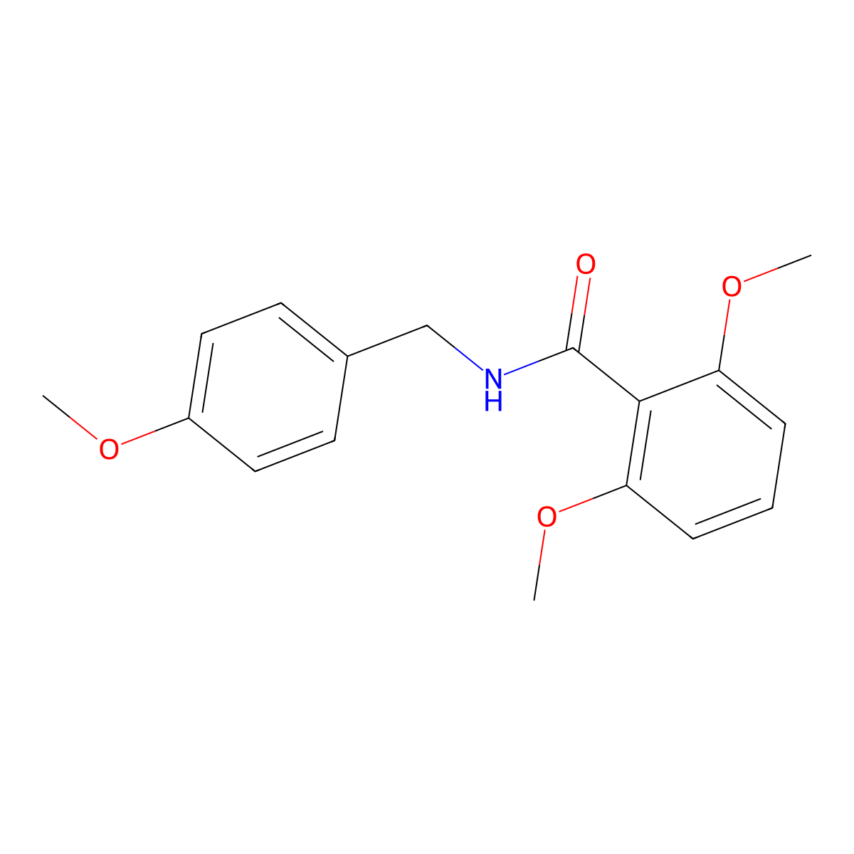2,6-dimethoxy-N-[(4-methoxyphenyl)methyl]benzamide molecular structure, CAS 321531-49-1