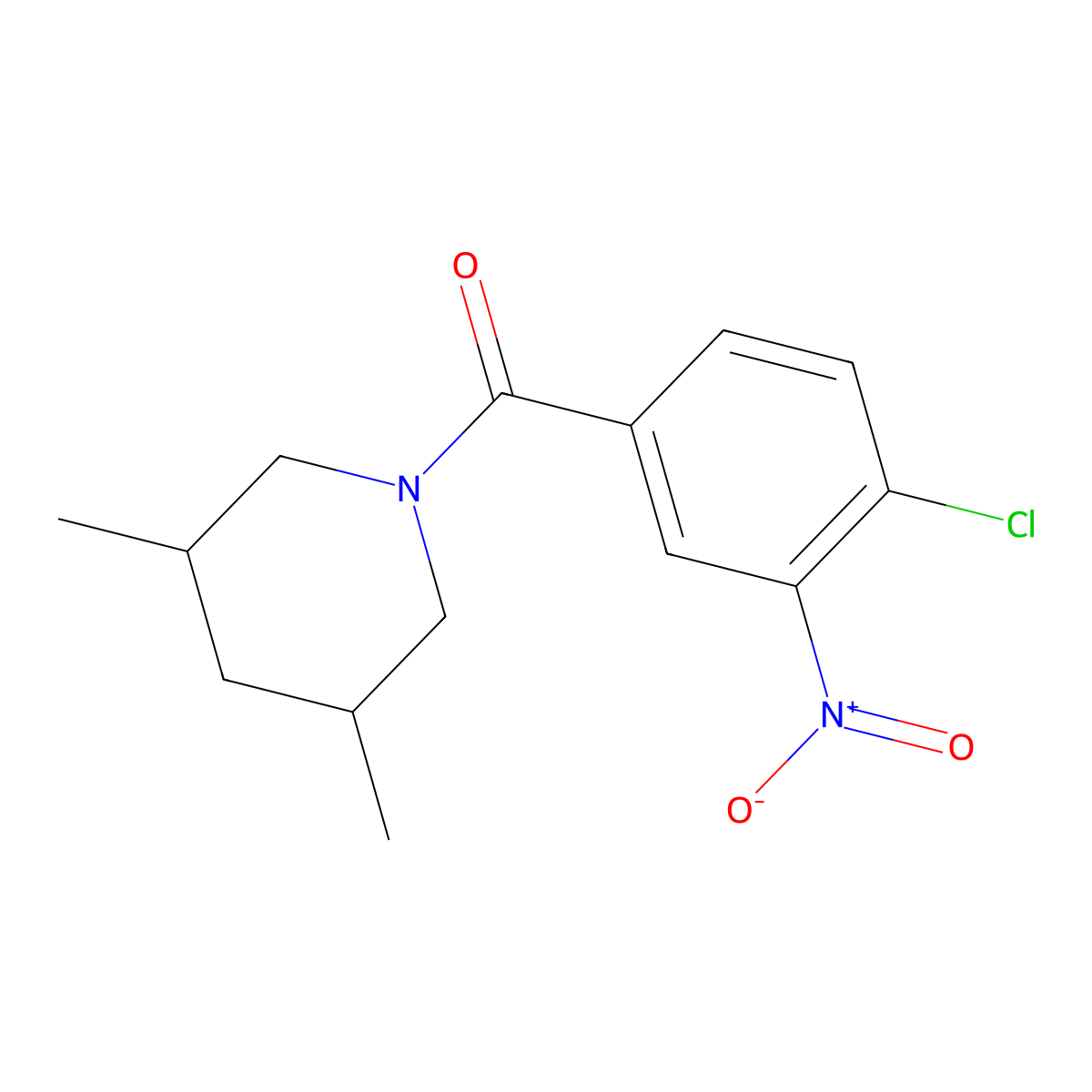 1-(4-Chloro-3-nitrobenzoyl)-3,5-dimethylpiperidine molecular structure, CAS 321531-58-2
