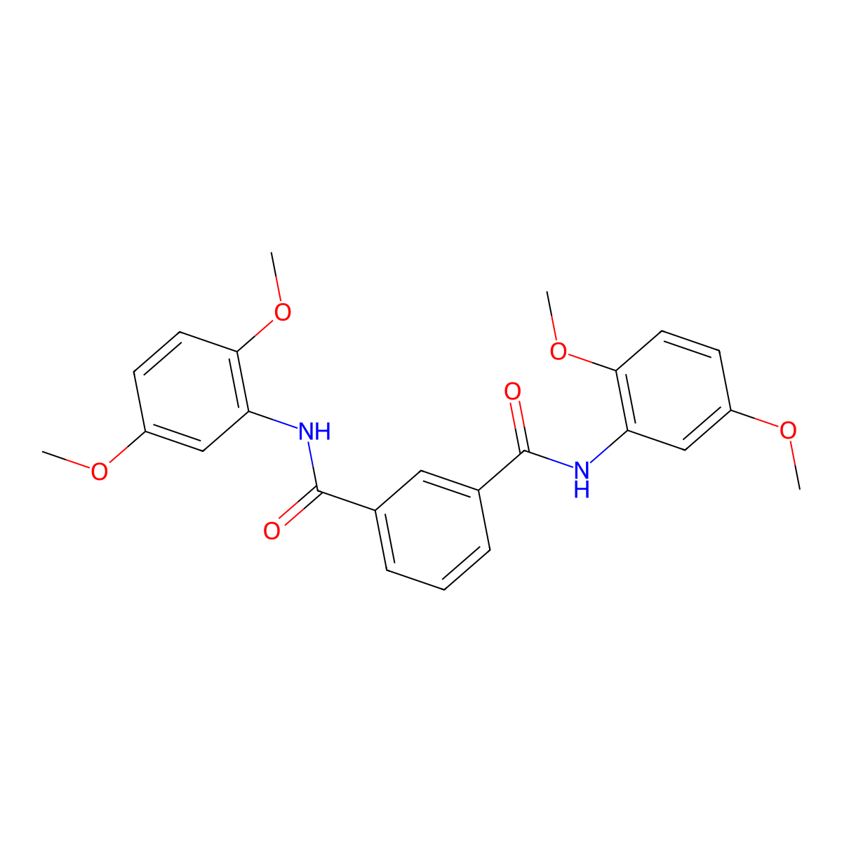 N1,N3-Bis(2,5-dimethoxyphenyl)-1,3-benzenedicarboxamide molecular structure, CAS 321531-59-3