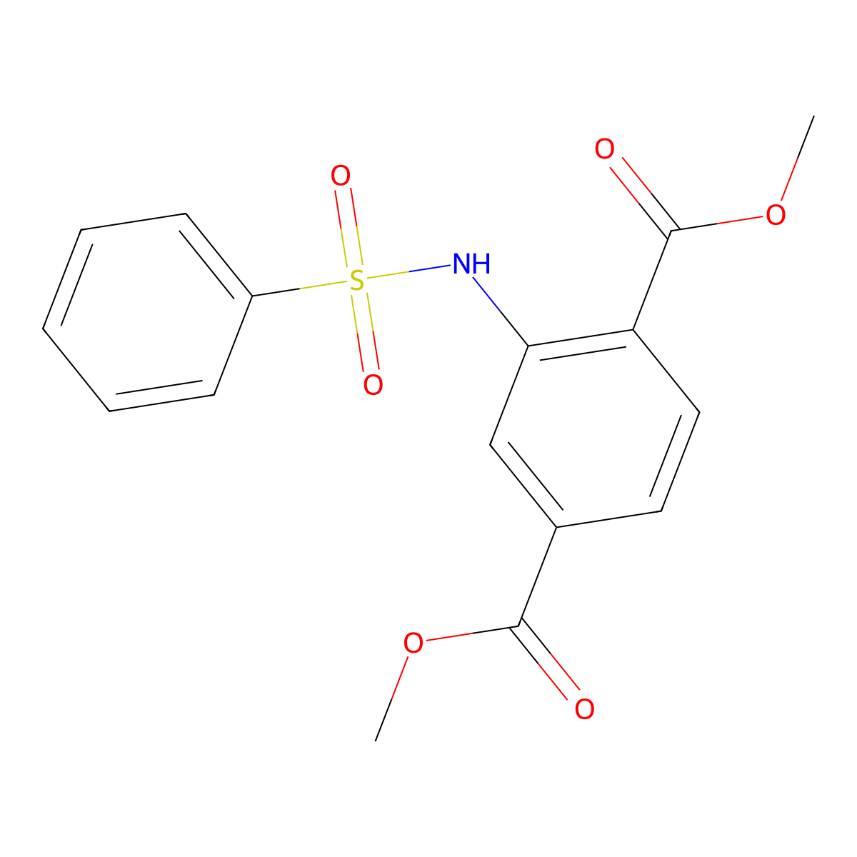 Dimethyl 2-(phenylsulfonamido)terephthalate molecular structure, CAS 321531-64-0