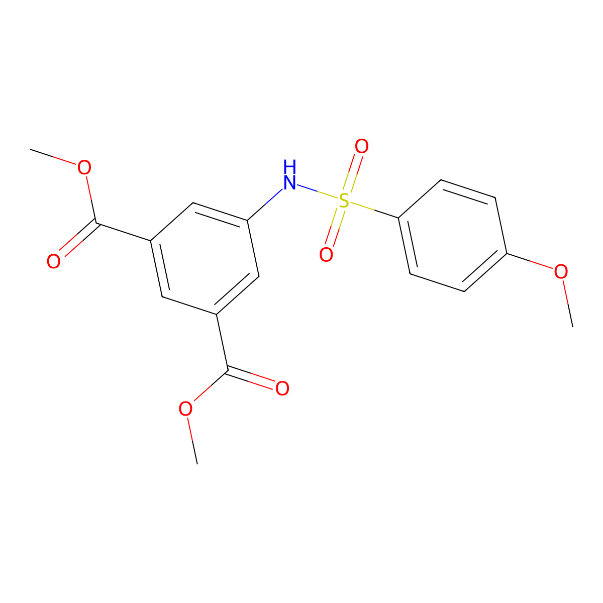 Dimethyl 5-[(4-methoxyphenyl)sulfonylamino]benzene-1,3-dicarboxylate molecular structure, CAS 321531-67-3