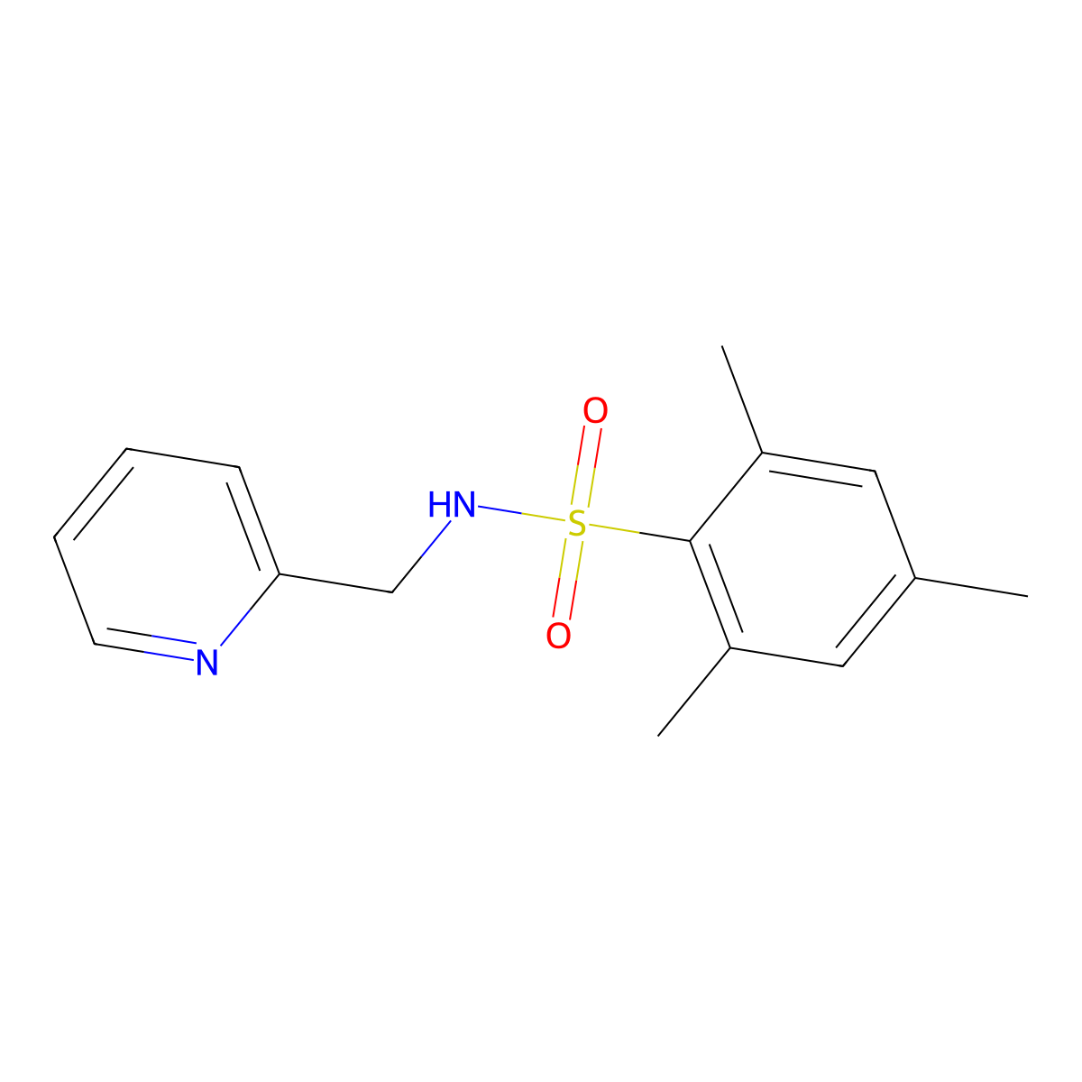 2,4,6-trimethyl-N-(pyridin-2-ylmethyl)benzenesulfonamide molecular structure, CAS 321531-69-5