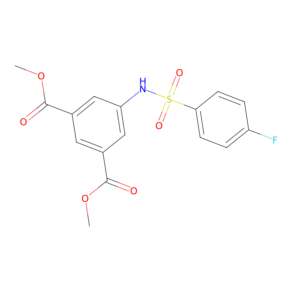 Dimethyl 5-{[(4-fluorophenyl)sulfonyl]amino}benzene-1,3-dicarboxylate molecular structure, CAS 321531-71-9