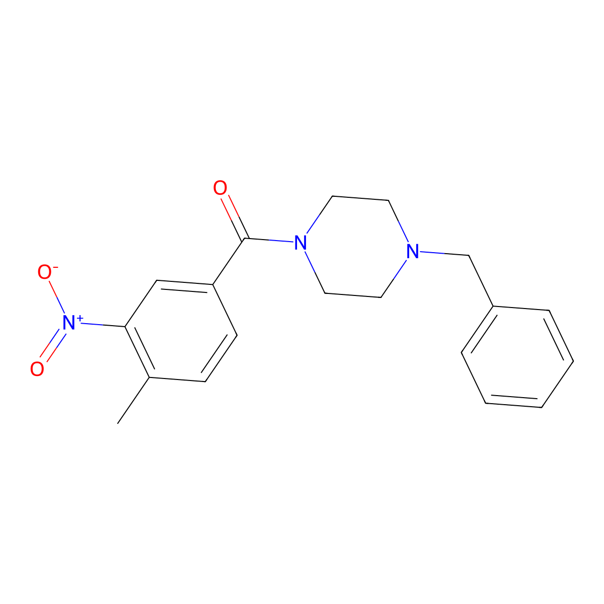1-Benzyl-4-(4-methyl-3-nitrobenzoyl)piperazine molecular structure, CAS 321531-76-4