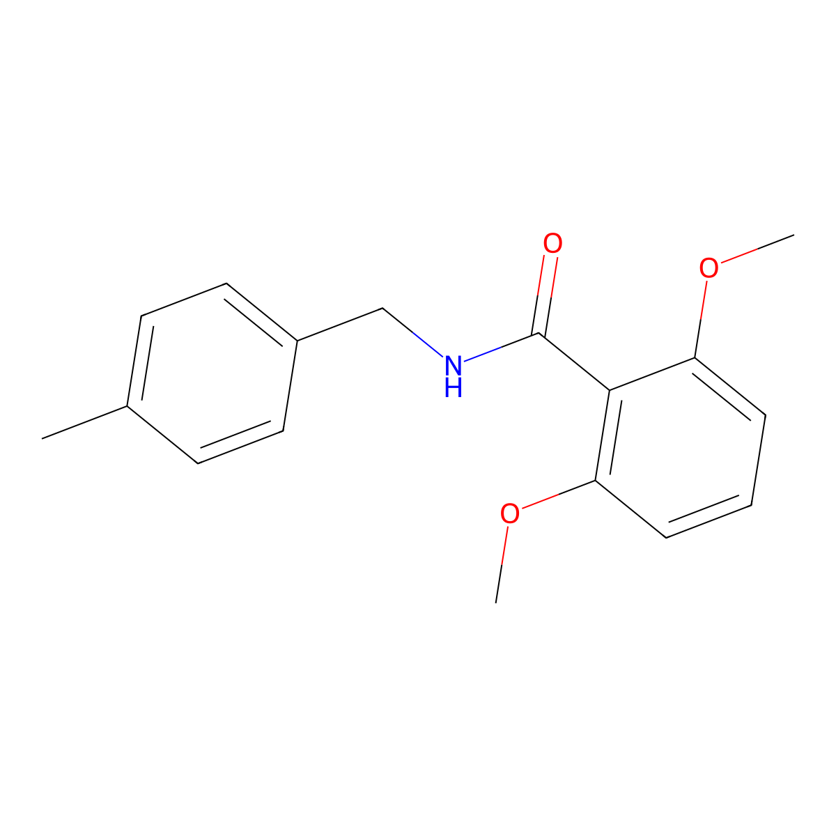 2,6-dimethoxy-N-(4-methylbenzyl)benzamide molecular structure, CAS 321531-82-2