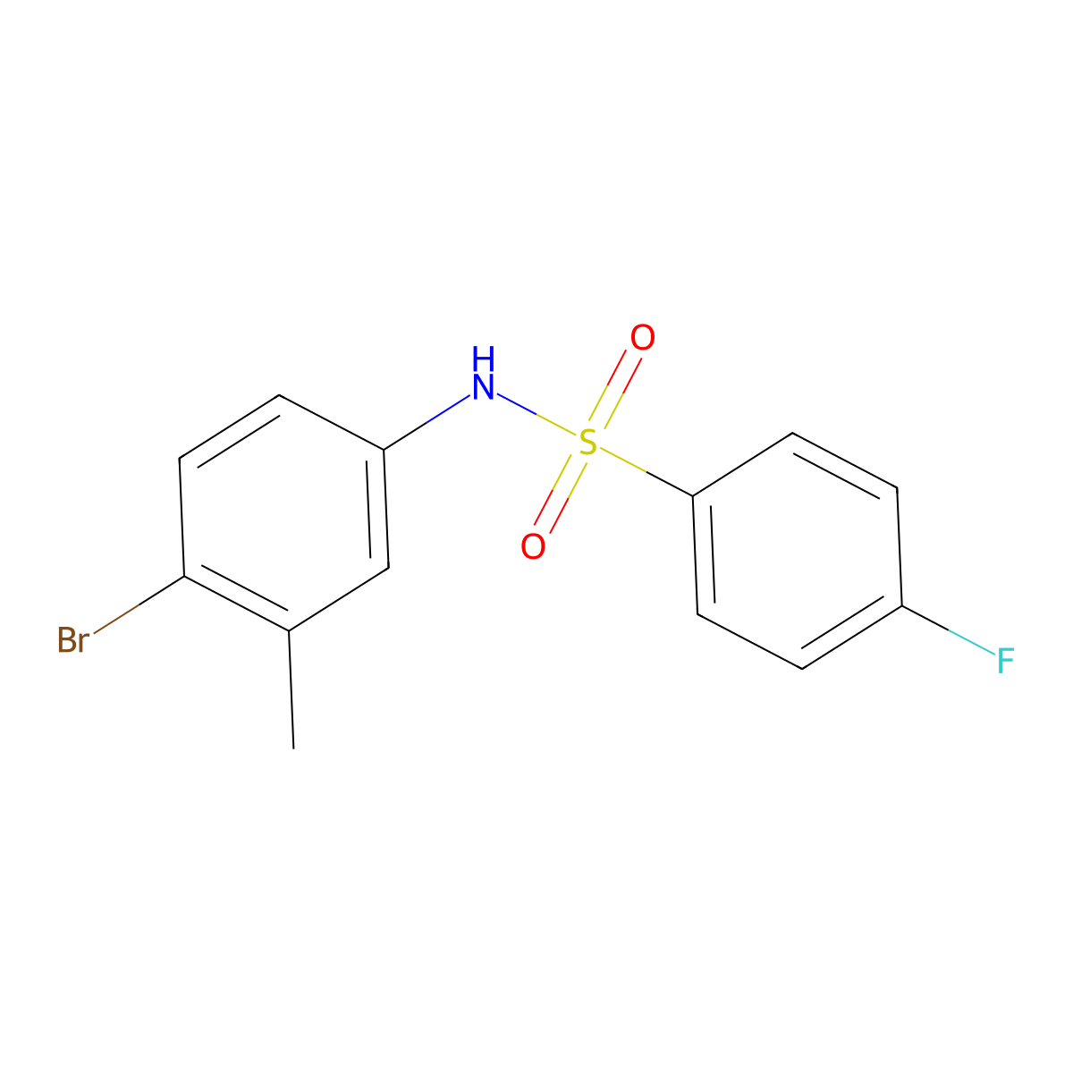 N-(4-bromo-3-methylphenyl)-4-fluorobenzenesulfonamide molecular structure, CAS 321531-90-2