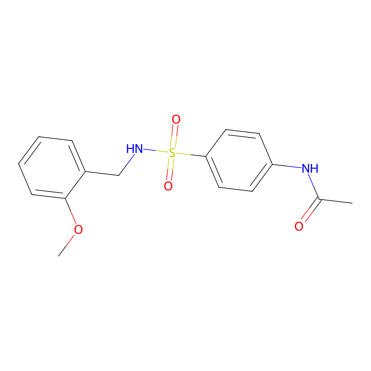 N-(4-{[(2-methoxybenzyl)amino]sulfonyl}phenyl)acetamide molecular structure, CAS 321531-91-3