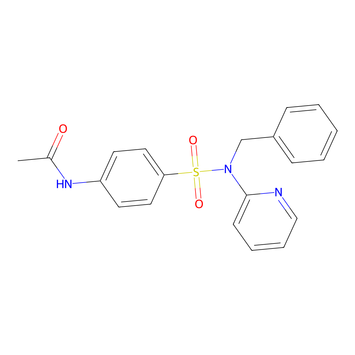 N-[4-[benzyl(pyridin-2-yl)sulfamoyl]phenyl]acetamide molecular structure, CAS 321531-93-5