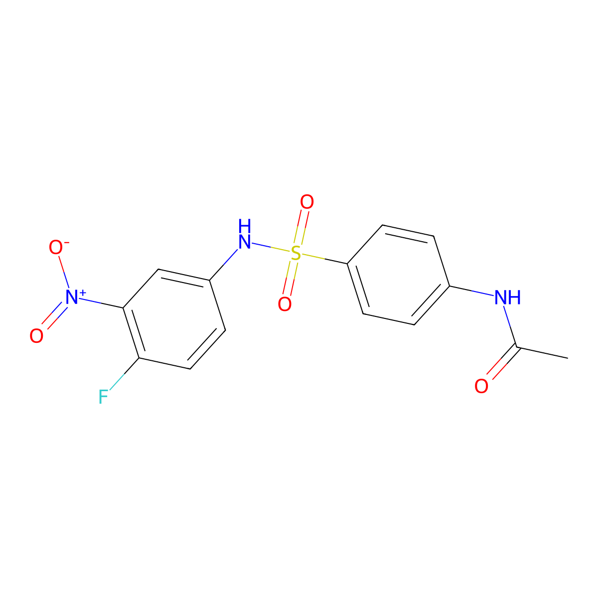 N-(4-{[(4-fluoro-3-nitrophenyl)amino]sulfonyl}phenyl)acetamide molecular structure, CAS 321531-95-7