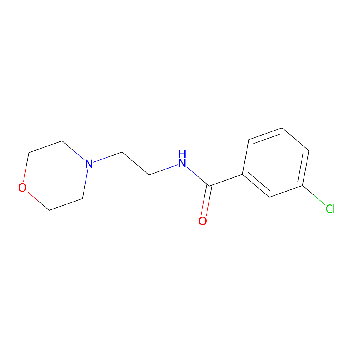 3-chloro-N-(2-(morpholin-4-yl)ethyl)benzamide molecular structure, CAS 321531-97-9