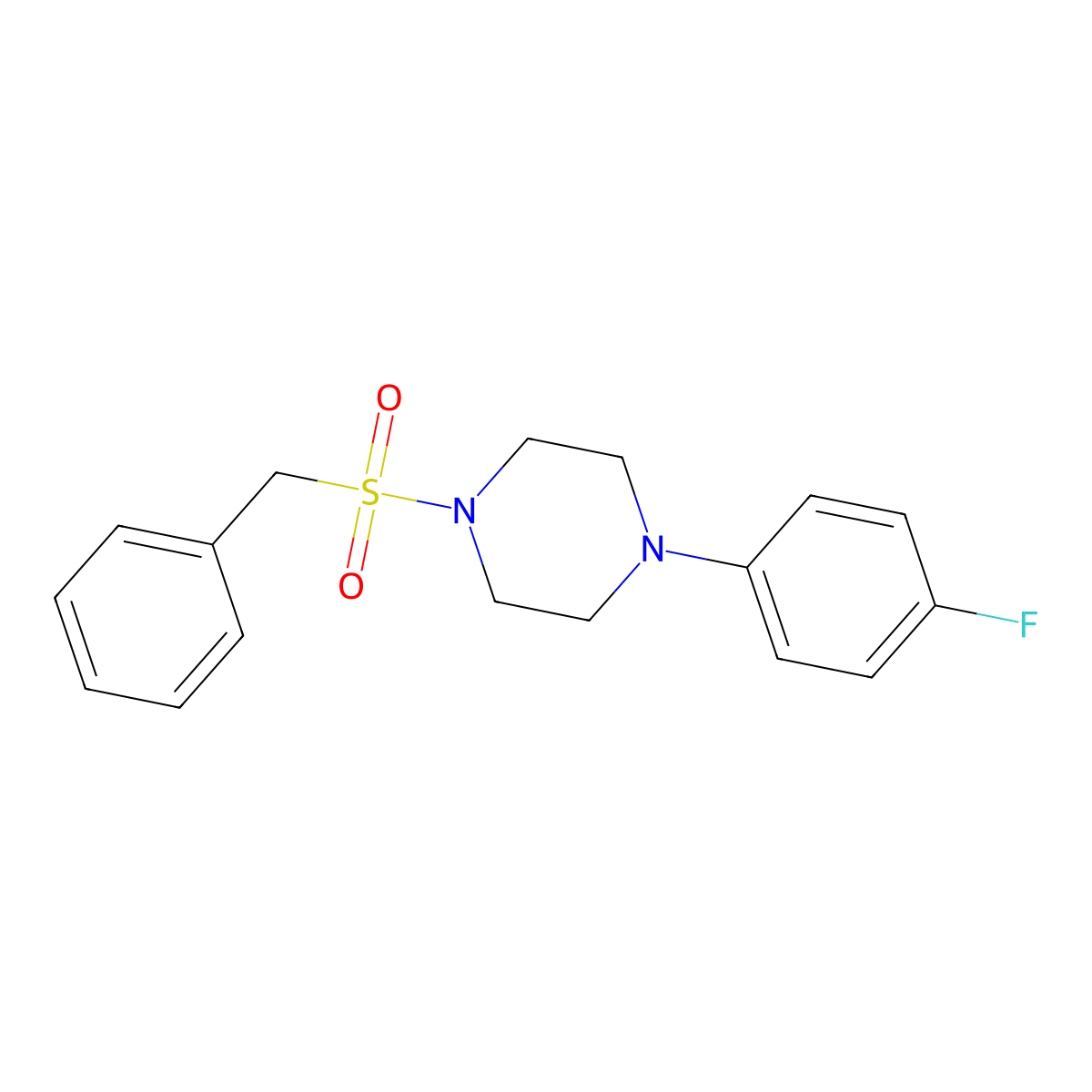 1-(Benzylsulfonyl)-4-(4-fluorophenyl)piperazine molecular structure, CAS 321532-02-9