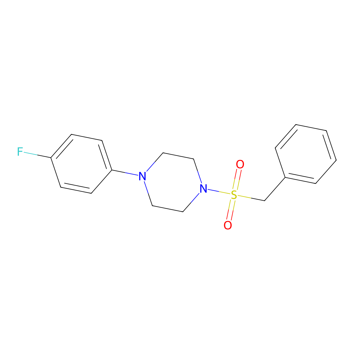 1-(Benzylsulfonyl)-4-(4-fluorophenyl)piperazine molecular structure, CAS 321532-02-9