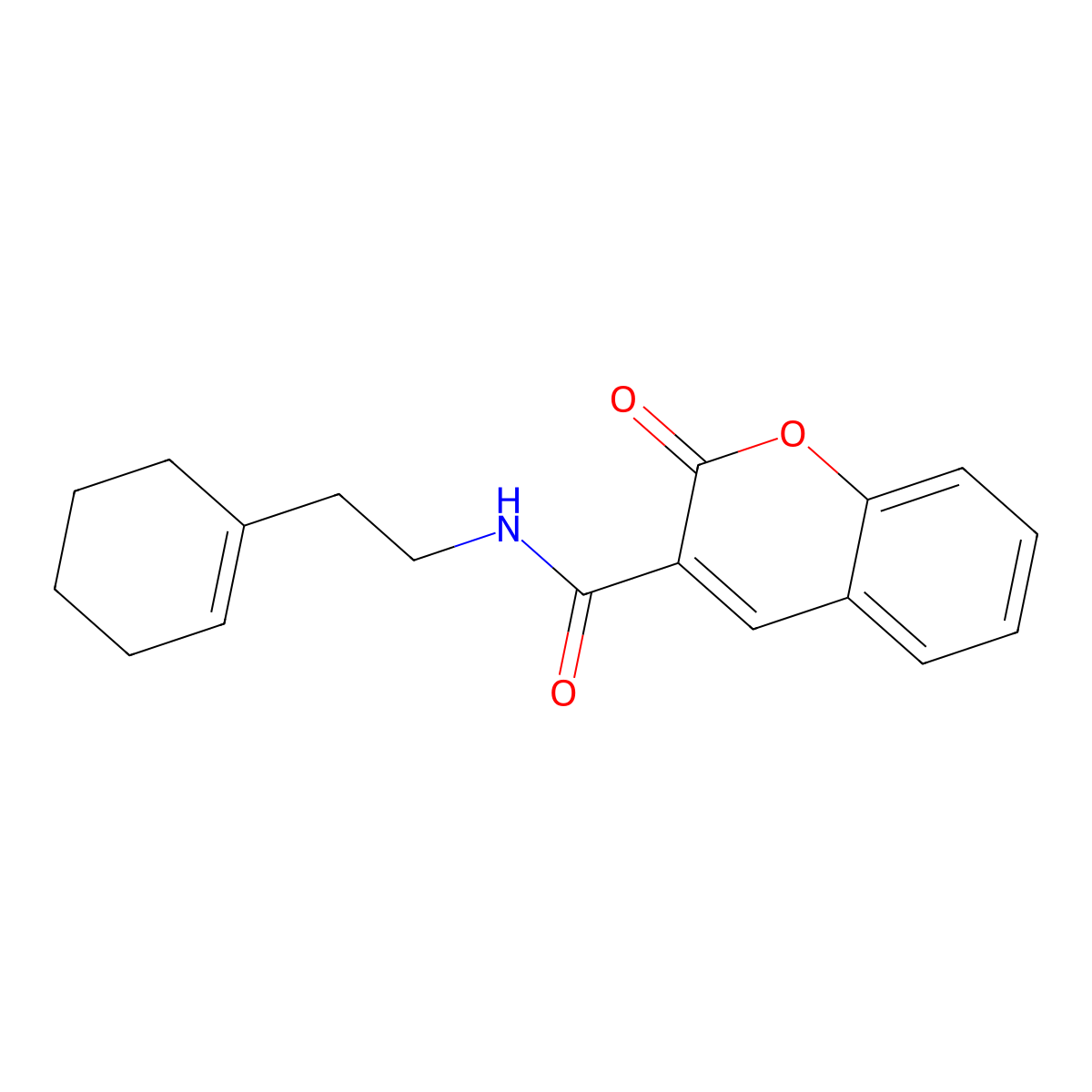 N-(2-(cyclohex-1-en-1-yl)ethyl)-2-oxo-2H-chromene-3-carboxamide molecular structure, CAS 321532-61-0