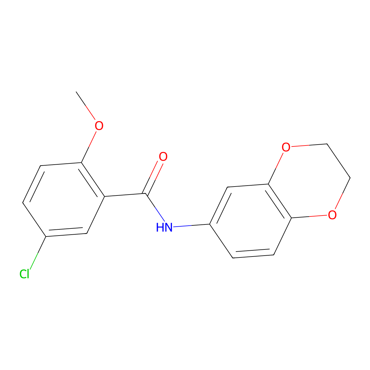 5-chloro-N-(2,3-dihydro-1,4-benzodioxin-6-yl)-2-methoxybenzamide molecular structure, CAS 321533-12-4