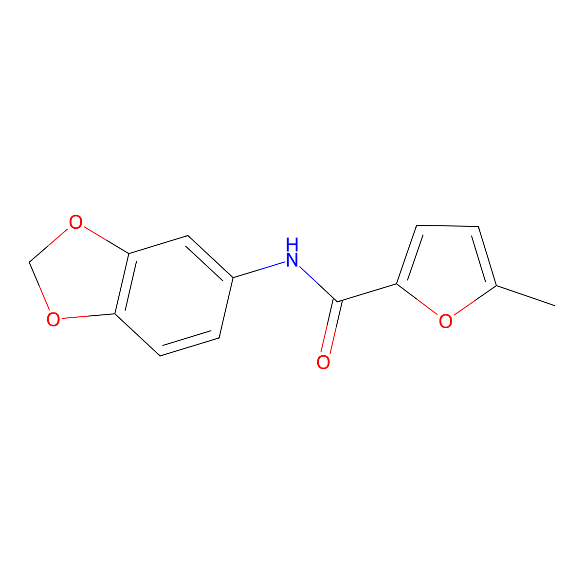 N-(1,3-benzodioxol-5-yl)-5-methylfuran-2-carboxamide molecular structure, CAS 321533-26-0
