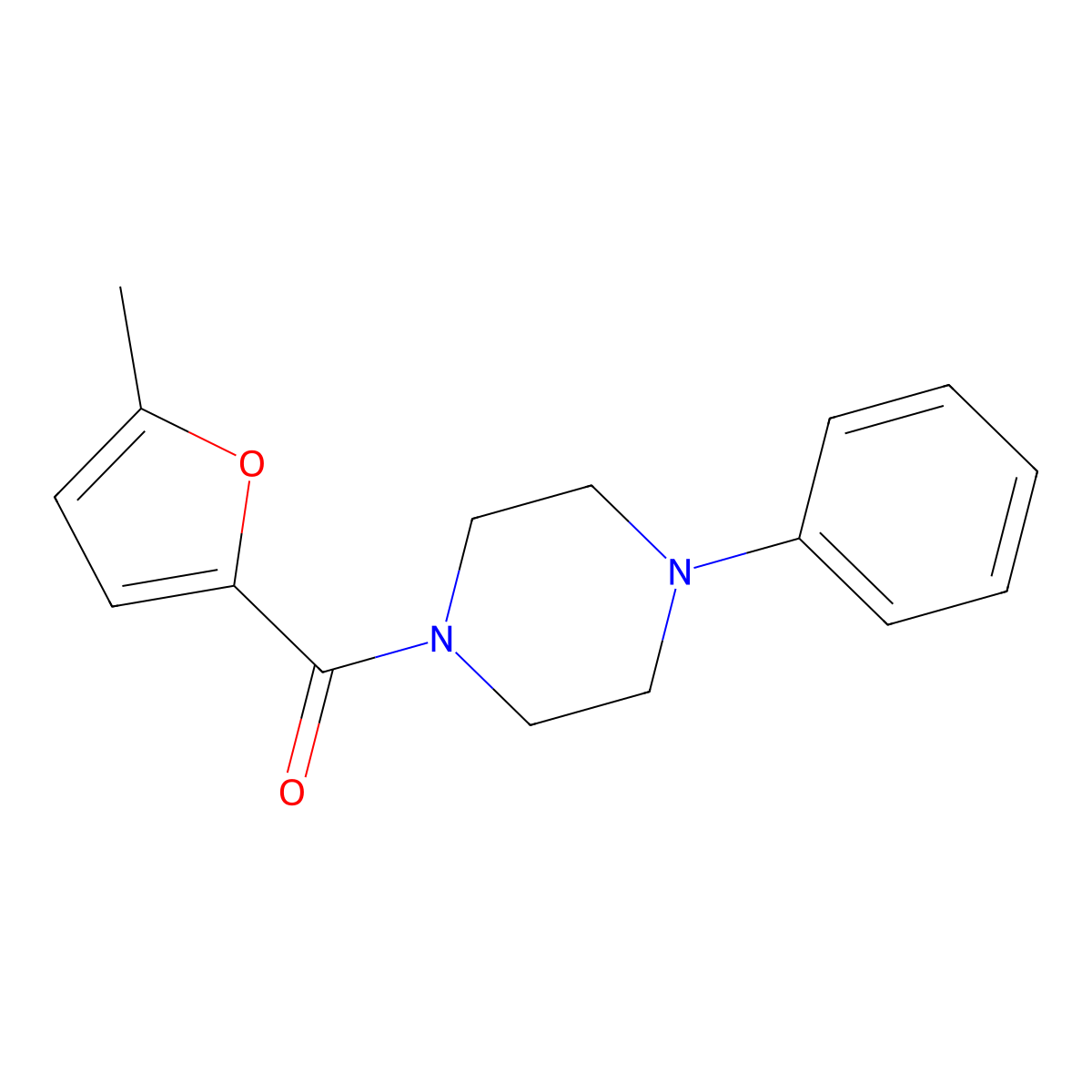 1-(5-Methyl-2-furoyl)-4-phenylpiperazine molecular structure, CAS 321533-32-8