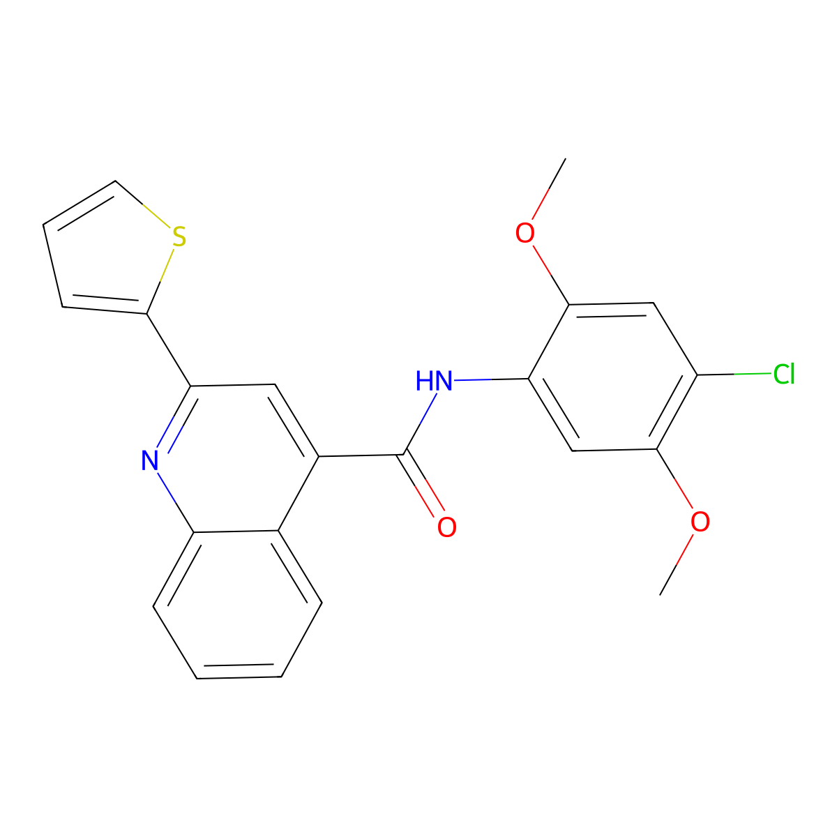 N-(4-chloro-2,5-dimethoxyphenyl)-2-(2-thienyl)-4-quinolinecarboxamide molecular structure, CAS 321533-33-9