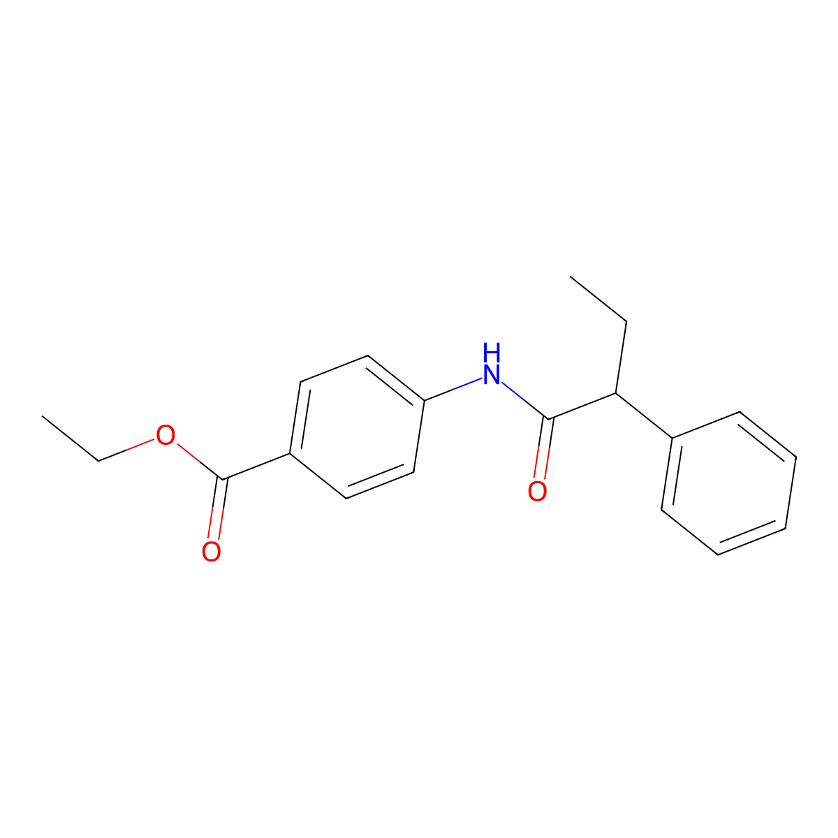 Ethyl 4-(2-phenylbutanoylamino)benzoate molecular structure, CAS 321533-35-1