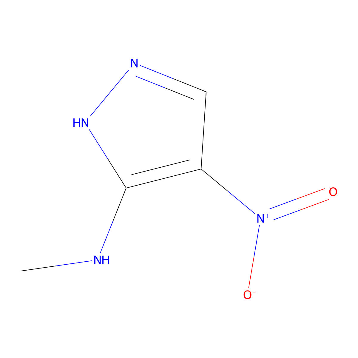 N-methyl-4-nitro-1H-pyrazol-5-amine molecular structure, CAS 321533-59-9
