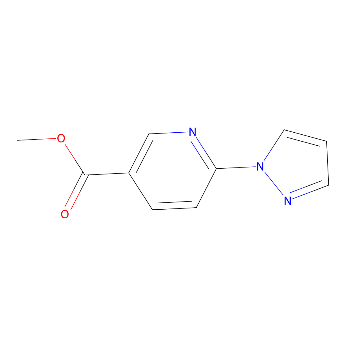 methyl 6-(1H-pyrazol-1-yl)nicotinate molecular structure, CAS 321533-62-4