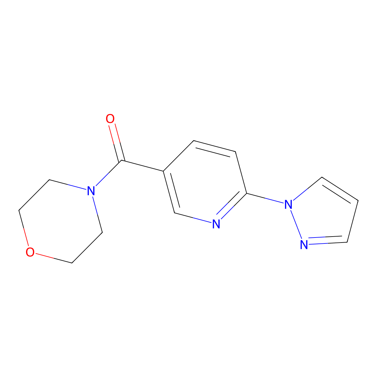morpholino[6-(1H-pyrazol-1-yl)-3-pyridinyl]methanone molecular structure, CAS 321533-74-8