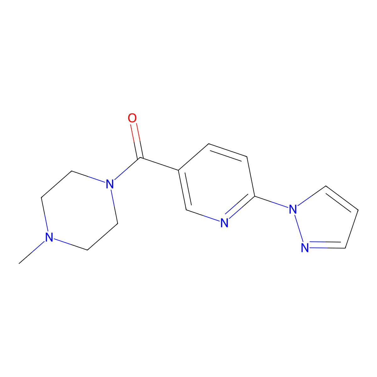 (4-methylpiperazino)[6-(1H-pyrazol-1-yl)-3-pyridinyl]methanone molecular structure, CAS 321533-75-9
