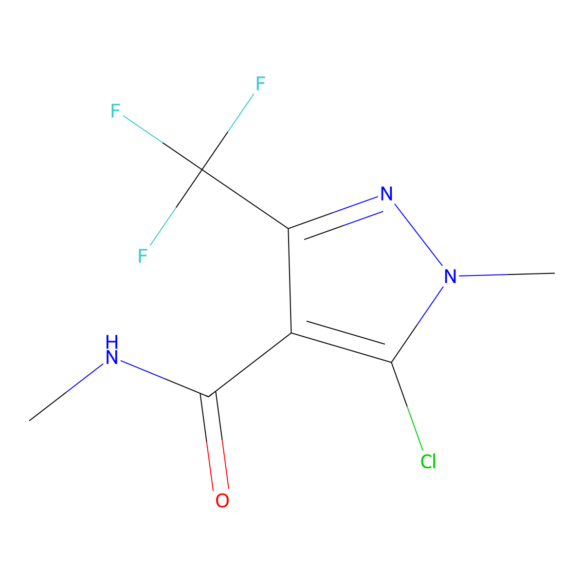 5-chloro-N,1-dimethyl-3-(trifluoromethyl)-1H-pyrazole-4-carboxamide molecular structure, CAS 321533-91-9