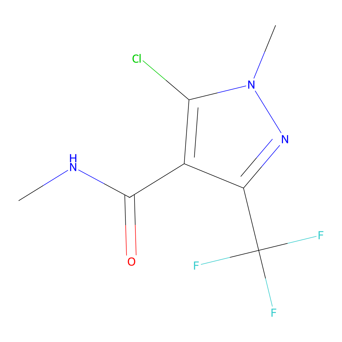 5-chloro-N,1-dimethyl-3-(trifluoromethyl)-1H-pyrazole-4-carboxamide molecular structure, CAS 321533-91-9