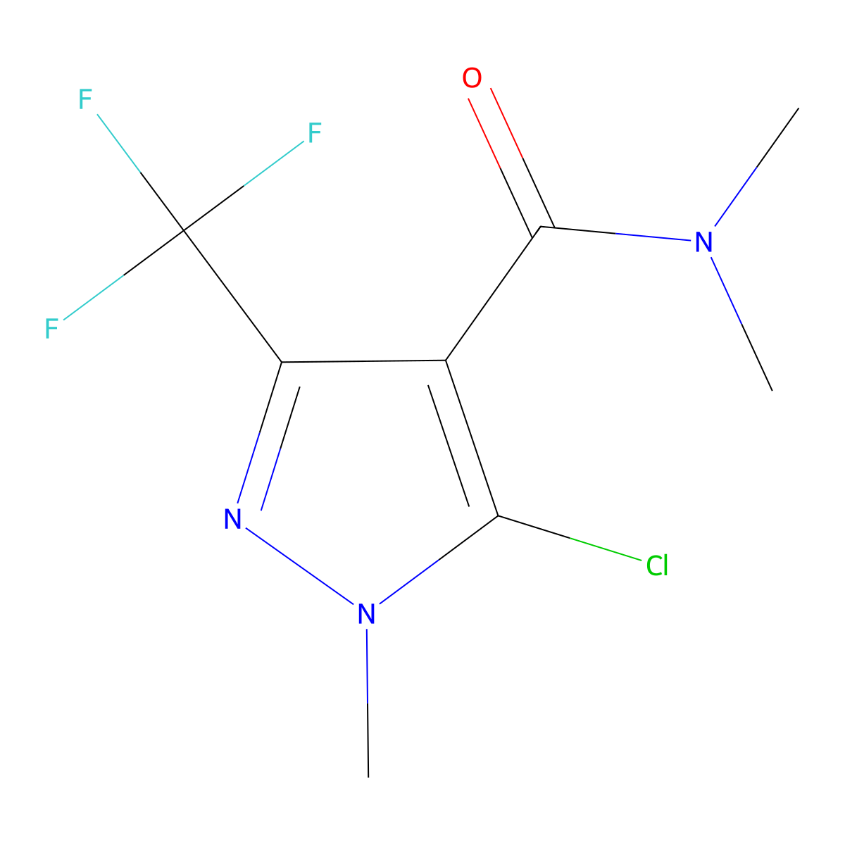 5-chloro-N,N,1-trimethyl-3-(trifluoromethyl)-1H-pyrazole-4-carboxamide molecular structure, CAS 321533-92-0