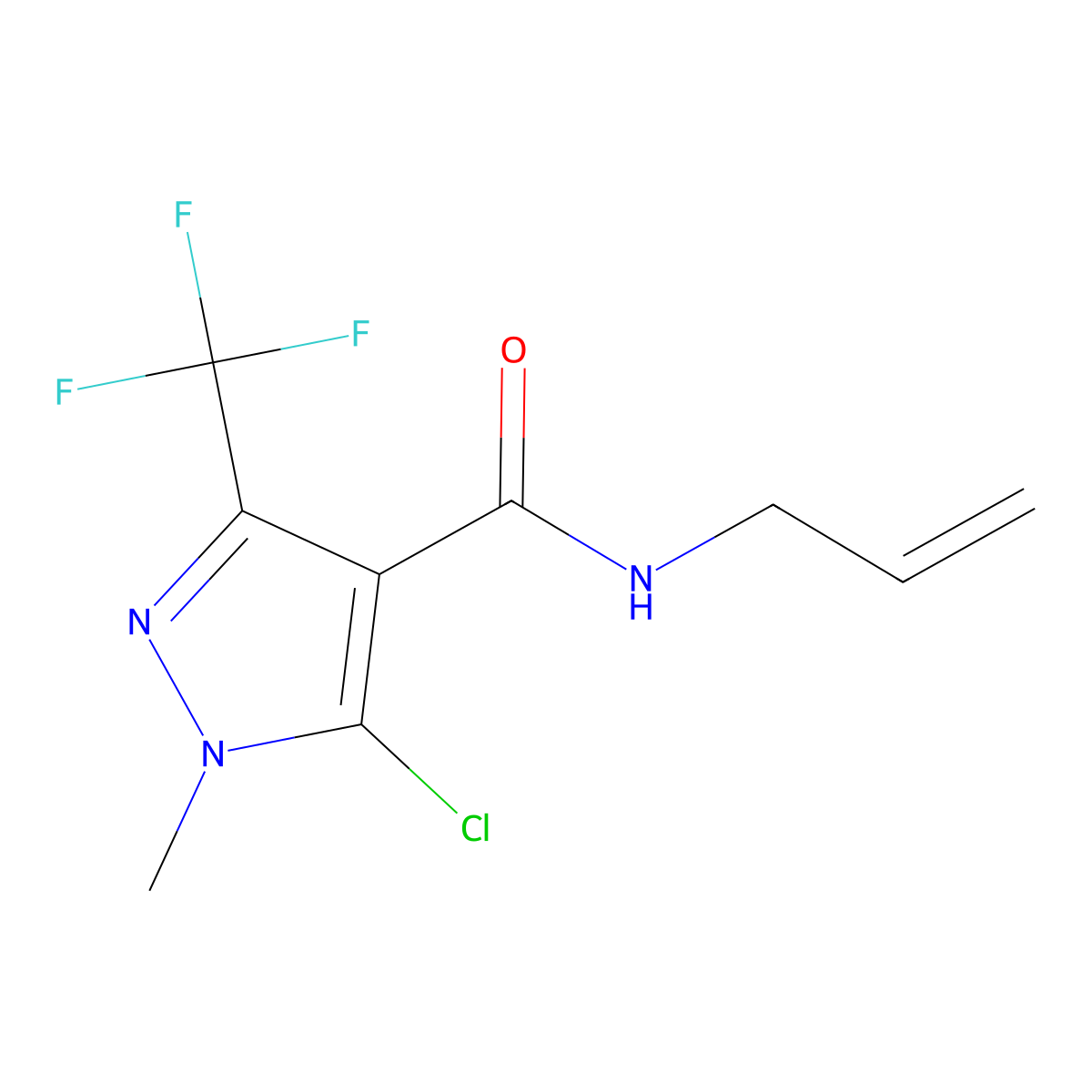 N-allyl-5-chloro-1-methyl-3-(trifluoromethyl)-1H-pyrazole-4-carboxamide molecular structure, CAS 321533-93-1