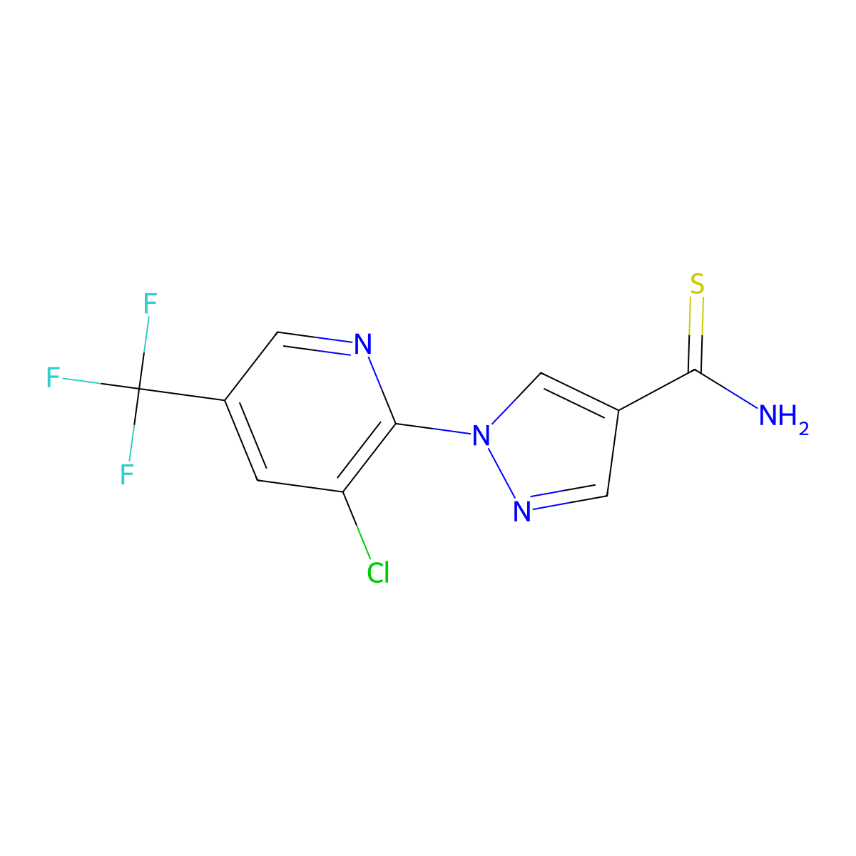 1-[3-chloro-5-(trifluoromethyl)-2-pyridinyl]-1H-pyrazole-4-carbothioamide molecular structure, CAS 321534-55-8