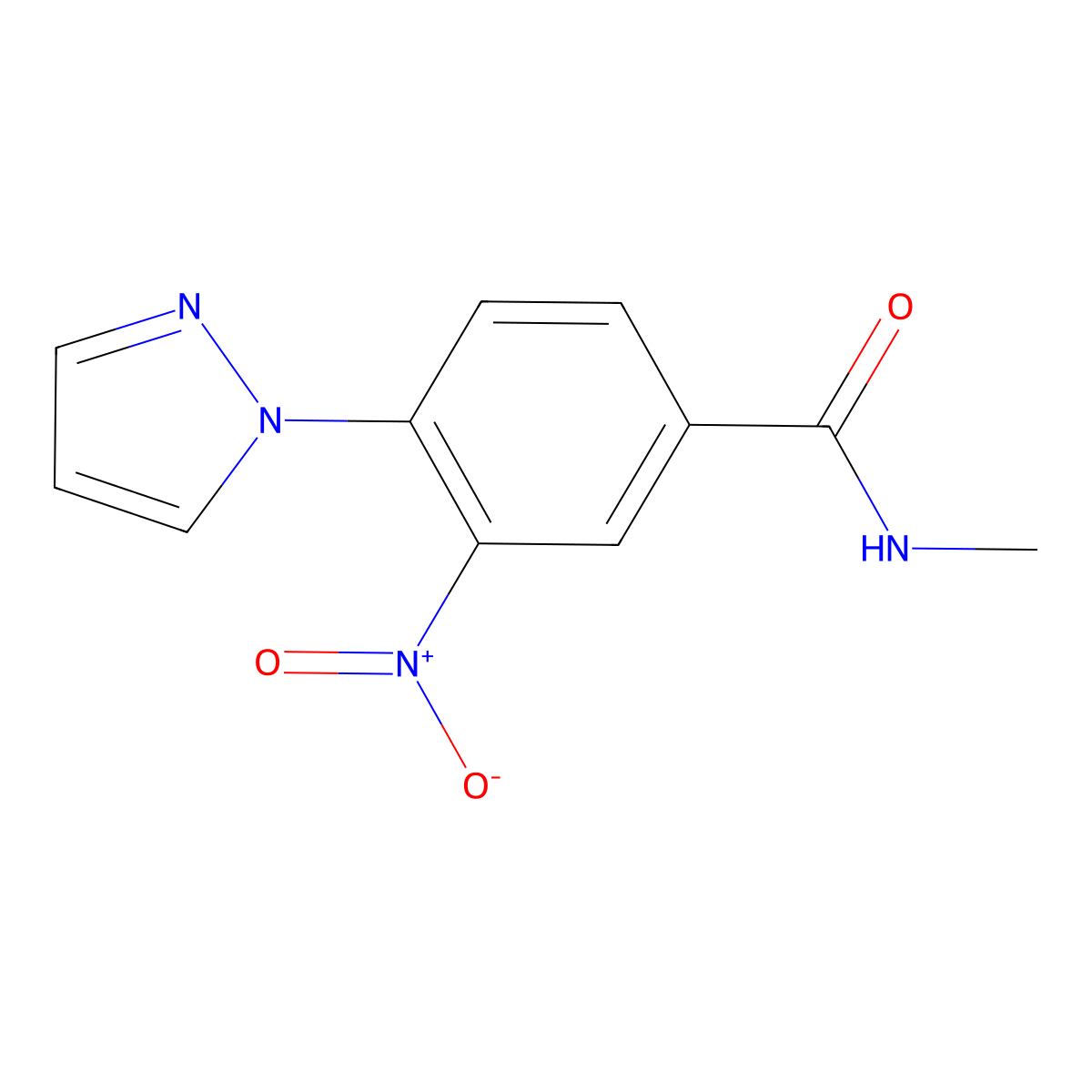 N-methyl-3-nitro-4-(1H-pyrazol-1-yl)benzenecarboxamide molecular structure, CAS 321534-63-8