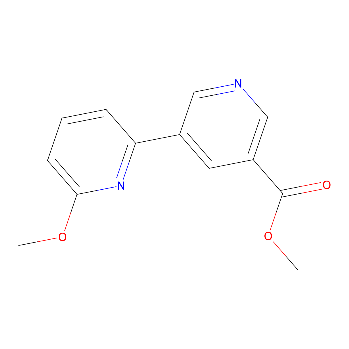 Methyl 6-methoxy[2,3'-bipyridine]-5'-carboxylate molecular structure, CAS 321535-19-7