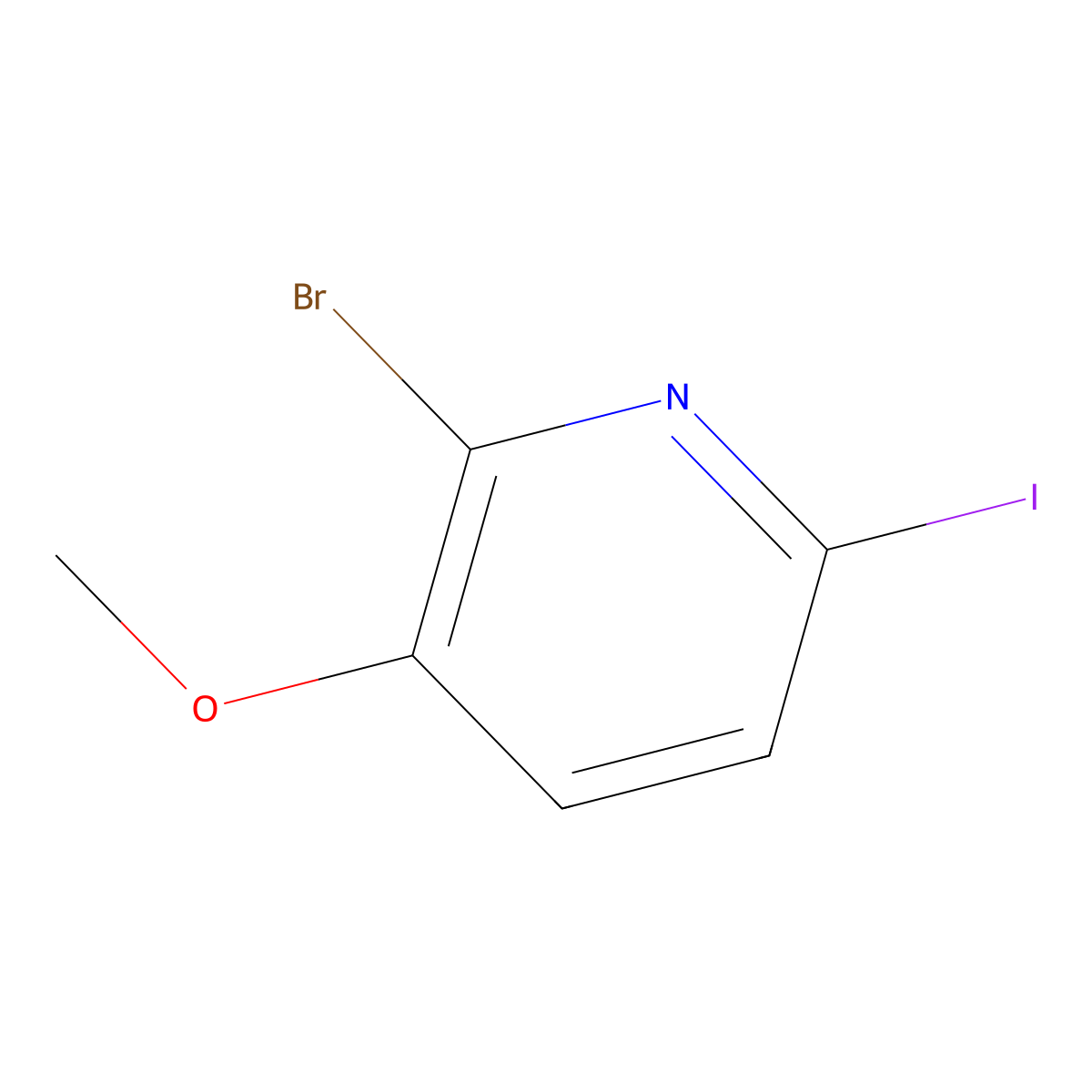 2-Bromo-6-iodo-3-methoxypyridine molecular structure, CAS 321535-37-9
