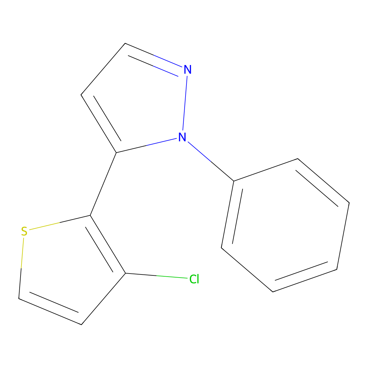 5-(3-chloro-2-thienyl)-1-phenyl-1H-pyrazole molecular structure, CAS 321537-94-4